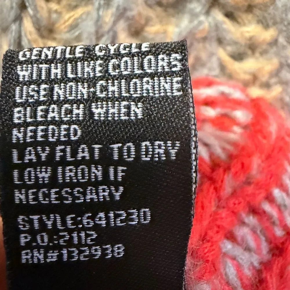 Cliché Chunky Knit Boxy Cowl Neck Sweater M Colorblock - Picture 11 of 11